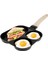 Yumurta Kızartma Tavası 3'ü 1 Arada Yumurta Kızartma Tavası Ahşap Saplı Yapışmaz Omlet Tavası Mutfak Kahvaltı Yumurta Pişirme Tavası B (Yurt Dışından) 1