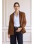 Afra x DeFacto Regular Fit Ceket Yaka Süet Blazer Ceket E7236AX25AU 1
