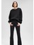 Kadın Bisiklet Yaka Siyah Basic Sweatshirt 1610198-900 7