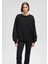 Kadın Bisiklet Yaka Siyah Basic Sweatshirt 1610198-900 8