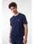 Erkek Lacivert Bisiklet Yaka Tişört 9