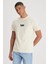 Regular Fit Normal Kesim Bisiklet Yaka %100 Pamuk Bej Tişört 8