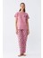 Kadın Somon Kalp Desenli Kısa Kollu Penye Pijama Takımı 2