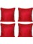 4'lü Hasır Dokulu Fitilli Çift Taraflı Kırlent Kılıf Acık Kırmızı 7
