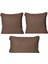 3'lü Pamuk Dokulu Dokuma Kırlent Kılıfı Kahverengi 5