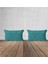 2'li Kadife Dokulu Dikdörtgen Kırlent Kılıfı Turkuaz 6