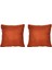 2'lı Hasır Dokulu Fitilli Çift Taraflı Kırlent Kılıfı Turuncu 6