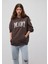 Mavi Logo Baskılı Kapüşonlu Kahverengi Sweatshirt 1600361-70222 9