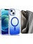 iPhone 13 Kılıf M-safe Şarj Özellikli Transparan Renk Geçişli Zore Toros Kapak + Hayalet Ekran Koruyucu 1