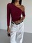 Omuz Detaylı Kollu Bluz Bordo F2336 4