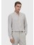 Bej Çizgili Casual Fit Dokuma Casual Gömlek 1