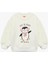 Penguen Baskılı Uzun Kollu Bisiklet Yaka Pamuklu Sweatshirt 1