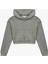 Rahat Kalıp Kanguru Cepli Fermuarlı Yıkamalı Kapüşonlu Crop Sweatshirt 1