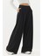 Kadın Modal Touch Pile Detaylı Geniş Paça Pantolon Black 1