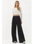 Kadın Modal Touch Pile Detaylı Geniş Paça Pantolon Black 2