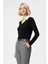 8198A Gömlek Yaka Bluz Siyah 1