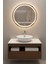 Aurora 60CM Banyo Dolabı Seti (Yuvarlak Ledli Dokunmatik Ayna + Mdf Lavabo Dolabı, Seramik Lavabo) 1