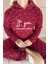 Bordo You Desenli Kapşonlu Peluş Polar Pijama Takımı 5