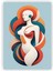 Female Body Beden Soyut İllüstrasyon Ahşap Poster 20X29 cm 1