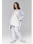 Pamuklu Kruvaze Yaka Lohusa ve Günlüğe Uygun Pijama Sabahlık Takımı 3