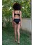 Kadın Içi Boş Fiyonklu Kaplı Siyah Alt Üst Bikini Takım 3