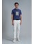 Nally Modern Grafik T- Shirt Koyu Saks 7