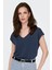 ONLHANNAH S/S V-NECK TOP Lacivert Kadın Kısa Kol T-Shirt 6