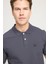 Regular Fit Normal Kesim Polo Yaka %100 Pamuk Antrasit Tişört 13