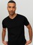 V Yaka Siyah Erkek T-Shirt 12156102 7