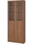 Cam/panel Kapaklı Kitaplık, Kahverengi Ceviz Görünüm, 80X30X202 cm 1