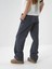 Kadın Lacivert Modern Ekose Oversize Pantolon 4