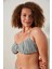 Mali Çizgi Desenli Straplez Bikini Üstü 14