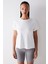 Kırık Beyaz Bisiklet Yaka Loose Modal Tişört 15
