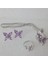Set Günlük Giyim & Iş Yeri Purple Butterfly Zincirli Kolye & Yüzük & Küpe Seti 4