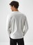 Erkek Ekru Lüks Merserize Dokulu Regular Fit Uzun Kollu Tişört 4