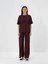 Kadın Bordo Pamuk Dokulu Oversize Sweat Pantolon 1