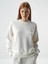 Kadın Ekru Modal Dokulu Oversize Sweatshirt 2