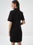 Kadın Siyah Esnek Dokulu Regular Fit Elbise 4