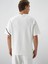 Erkek Ekru Esnek Dokulu Oversize Tişört 4
