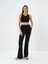 Kadın Siyah Pamuk Dokulu Regular Fit Crop 1