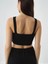 Kadın Siyah Pamuk Dokulu Regular Fit Crop 5