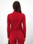 Kadın Kırmızı Esnek Dokulu Slim Fit Tişört 4