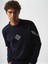 Erkek Lacivert Esnek Dokulu Regular Fit Sweatshirt 2