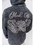 Erkek Mask Off Baskılı Yıkamalı Kapüşonlu Oversize Hoodie Siyah 5