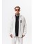 Erkek 7 Şerit Detaylı Dik Yaka Doubleface Zip Oversize Sweatshirt Ekru 1