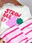 Kız Çocuk Pamuklu Ekru Strawberry Baskılı Sweatshirt ve Pembe Çizgili Pantolon Takım 3