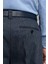 Yün Kaşmir Karışım Koyu Mavi Chino Flanel Pantolon 5