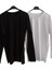 T-Shirt Sıfır Yaka Uzun Kollu Pamuklu Cotton 2'li Avantajlı Paket Ekstra Esnek Siyah-Beyaz Unisex Supt1-3 1