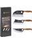 3’lü Almazan Şef Bıçak Seti + Profesyonel Bileme Aleti | Paslanmaz Çelik Viking & Cleaver & Chef Knife 2