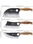 3’lü Almazan Şef Bıçak Seti + Profesyonel Bileme Aleti | Paslanmaz Çelik Viking & Cleaver & Chef Knife 3
